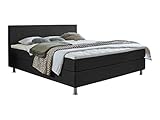 Atlantic Home Collection Edison Boxbett inklusive Rost und H3 Federkernmatratze, Anthrazit, 180 x 200 cm