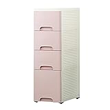 LITING lagerschrank 25 cm Breit Lagerschrank Ultraschlitz Schubladentyp Badezimmer, Küche, Kühlschrank Lagerung 25 * 40 cm (Color : Pink, Size : 4 Layers)