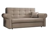 Mirjan24 Schlafsofa Viva Silver III mit Bettkasten, Bettsofa mit abgerundete Armlehnen, 3 Sitzer Polstersofa mit Schlaffunktion, Sofagarnitur inkl. Kissen, Sofa, Wohnlandschaft (Mono 232)