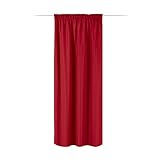 JEMIDI 2x Vorhang blickdicht 140x250cm - 2er Set Gardine mit Kräuselband Universalband - 100% Polyester Schal lang für Wohnzimmer Schlafzimmer - rot