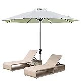 SAGIDAR Sonnen Terrassenschirm 2.7mx2.5m, Sonnenschirm Für Strand, Gartenschirm Marktschirm, Mit 8 Rippen, Wasserdicht/Winddicht/Robust, Regenschirm Ohne Basis, Beige/Weiß/Braun/Blau/Rot/Grün