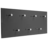 My-goodbuy24 Garderobe Wandgarderobe Hochglanz mit 7 Kleiderhaken Wandpaneel Flurgarderobe Garderobenpaneel Garderobenleiste MDF - grau Hochglanz