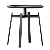 Couchtisch Kleiner runder Beistelltisch, Couchtisch, Akzenttisch, Nachttisch, moderner Beistelltisch for Wohnzimmer, Schlafzimmer, Büro, kleine Räume, 19''T x 19,6''H Beistelltisch (Color : Schwarz)