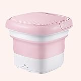 Zusammenklappbare Waschmaschine, kleine vollautomatische Camping-Waschmaschine, energie-/wassersparend, einfach zu bedienen, Blau (Pink)