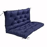 QLWYGLL Outdoor-Schaukelkissen, Bankkissen für Outdoor-Möbel, 2-3-Sitzer-Schaukel-Ersatzkissen, Outdoor-Sofa-Ersatzkissen (Color : Navy Blue, Size : 59.1x39.4x3.9inch)