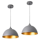 lux.pro Hängeleuchte im 2er-Set Hängelampe E27 Deckenleuchte Metall Grau-Gold