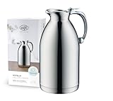 alfi Thermoskanne Hotello, doppelwandiger Edelstahl poliert 1,5l, geignet für Hotel und Gastronomie, Isolierkanne 0557.000.150 hält 8 Stunden hieß, Kaffeekanne oder Teekanne für 11 Tassen