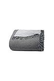 Cocoon Musselin-Baumwoll-Überwurfdecke, 129.5x170.2 cm, 100% türkische Baumwolle, 4 Schichten atmungsaktive Gaze, weich, bequem, flauschig, alle Jahreszeiten, Bett, Sofa, Reisen (DUSK,Arone. A)