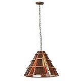 BBAUER Vintage-Lampe Aus Bambusgeflecht Kronleuchter Für Bauernhausbeleuchtung Pendelleuchte Country Hängelampe Aus Natürlichem Bambus Und Rattan Restaurant-Korridor-Hängelampe