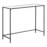 [en.casa] Konsolentisch Alajärvi 100 x 35 x 80 cm Flurtisch Konsole Glas-Tischplatte Kommode Highboard Glas Stahl Schwarz