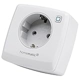 Homematic IP Smart Home Dimmer-Steckdose Phasenabschnitt, digitaler Zwischenstecker dimmt Leuchten per App, Alexa & Google Assistant, Energie sparen, max. Schaltleistung 80VA, 150327A0