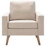 Wakects Sessel, Sessel, Sofa, cremefarbener Stoff für Wohnzimmer