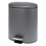 bremermann Treteimer BARBENA - 6 Liter // Edelstahl Anti-Fingerabdruck Softclose // Abfalleimer Kosmetikeimer (Metall grau)