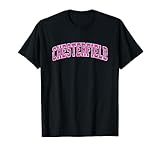 Chesterfield Michigan MI Sportdesign im Vintage-Stil, rosafarbenes Design T-Shirt