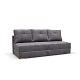 mb-moebel Sofa Couch mit Schlaffunktion und bettkästen Wohnzimmer Schlaffsofa VARDO (Dunkelgrau)