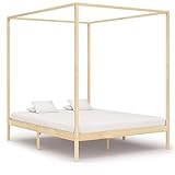 LIGTEX Nice Cool-Canopy Bettrahmen, massives Kiefernholz, 1,8 m, Super-Kingsize-Bett