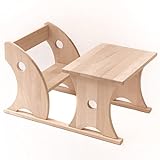 JOWE Pikler Essbänkchen | Kindertisch aus Holz Made in Austria | Pikler Sitzbänkchen aus Buche | Kindertisch mit Bank (Buche naturbelassen)