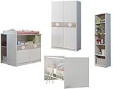 Wimex Babyzimmer Set Kimba, bestehend aus Kleiderschrank , Wickelkommode, Babybett, Unterschrank, Bettseiten, Regal, Liegefläche 90x200 cm, Mehrfarbig