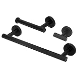Omabeta Handtuchstange, rostfreies Badezimmer Handtuchhalter Set Weichere Kanten Edelstahl Material Küche für Hotel für Garderobe (5-teiliges Set schwarz)