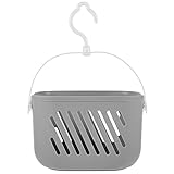 Cabilock Kunststoff-Duschablage Zum Aufhängen Verbindungskorb Organizer Aufbewahrungskorb Mit Haken Küche Ingwer Knoblauch Organizer Für Speisekammer Badezimmer Schlafsaal Grau