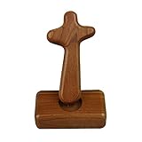 GWOKWAI Stehendes Holzkreuz Dekor, Tisch-Altarkreuz, Holzkreuz mit Sockel oder Heimarbeit, Bürodekoration