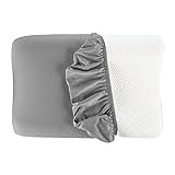 Scandinavian Home - Spannbezug Kissenbezug für Gesundheitskissen Universalgröße | Kissenbezug 40x60 50x30 | Kissenbezüge | Nackenrollenbezug | Bezüge für Nackenstützkissen | 100% Baumwolle | Grau