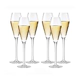 Sektgläser Set mit 6 Champagnergläsern aus Kristallglas, Champagnerflöte for den Haushalt, for Brautparty, Hochzeit, Junggesellinnenabschied Champagner Gläser (Color : A)