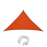 jarolift Sonnensegel Dreieck Rechtwinklig, Wasserdicht, Sonnenschutz Sichtschutz für Terrasse Garten Balkon, Polyestergewebe, 510 x 360 x 360 cm, Orange