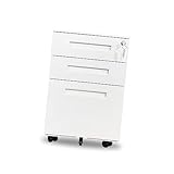 Schreibtisch Aufbewahrungsbox – mobiler Aktenschrank mit 3 Schubladen – Schreibtisch Organizer mit Schloss, A4 Kassen Organizer, Metall Aktenschrank mit Schloss, kippsicheres Design (Size : D)