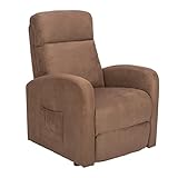 SIME Roma1 Elektrischer Sessel Hocker Abziehbar 19% 2 Räder Sitz Mikroweiche Rückenlehne Schleife Sessel für Senioren Relaxsessel Braun