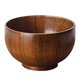 Holzschüssel Salat-Reis-Schüssel im japanischen Stil Haushalts-Instant-Nudelsuppenschüssel Holzschüssel im japanischen Stil (Farbe : Wood Color, Size : 9.5cm)