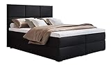 Boxspringbett Bari 140 mit Zwei Bettkasten | Bonell-Federkernmatratze | Doppelbett mit Bonell-Matratze und Topper, Bett, Polsterbett | Schlafzimmer, Boxspringbett 140x200 cm (Schwarz)