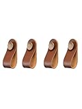 Dekorativer Ledergriffe für Möbel, 4 Stück, Vintage möbelgriffe leder geeignet für Schränke, Garderoben, Küchenschränke, Knauf für Schrank