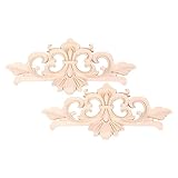 DOITOOL 2 Stück Holztür-Aufkleber Holzmöbel Gepresste Blumenrahmen Holz Speisekammer Schrank Holz Geschnitzte Holz Geschnitzter Aufkleber Dekor Geschnitzter