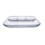 KRIVS Glasplatte Obstteller Mikrowelle Heizung Trenntablett Dessert Snack Teller Home Geschenk/25,2 cm * 2,8 cm Teller (Size : 22.8Cm*2.6Cm)