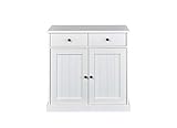 Inter Link – Kommode - Buffet – Sideboard – Kiefer massivholz – 2 Türen – 2 Schubladen – Landhausstil – Für Esszimmer – Wohnzimmer – Eingang – Westerland 53.1 - Weiß