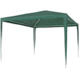 tectake Pavillon 3x3 m, Gartenzelt mit wasserdichter PE-Plane mit UV-Schutz, Partyzelt für Garten Terrasse Event Camping Festival Markt, Stecksystem, Gartenpavillon inkl. Spannseile + Heringe (Grün)