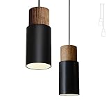 ouglres 2-flammige Pendelleuchte Vintage Hängelampe Hängeleuchte Retro Lampenschirm Industrial für E27 Leuchtmittel wählbar Esszimmer Flur Restaurant Keller Untergeschoss usw Schwarz
