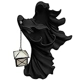 Lebens Große Figuren Garten Kantenhocker Tiere Skulpturenharz Dekoration Skulptur gesichtslos Buddha Altar Tisch Duftlampe Groß (Black, One Size)