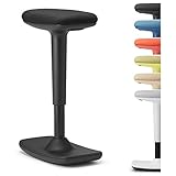 TREND OFFICE to-Swift, Bürohocker, Stehsitz, Stehhilfe, Sitzhocker mit Wippfunktion ergonomisch und höhenverstellbar (50-75 cm) für gesundes und aktives Sitzen, by Dauphin (schwarz)