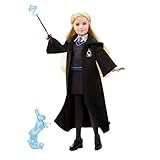 HARRY POTTER Luna Lovegood und Patronus- Puppe mit detailgetreue Figur mit Hasen-Patronus und Zauberstab, 11 Bewegungspunkte und Ravenclaw-Umhang, für Fans ab 6 Jahren, HLP96