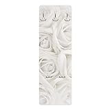 Bilderwelten Rosen Garderoben - Blumenmotiv Weiße Rosen - Landhaus Weiß, Größe HxB:119cm x 39cm
