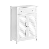 SoBuy® FRG238-W Badkommode mit Einer Schublade und Türen, Kommode Badschrank Badmöbel Sideboard Flurschrank, weiß BHT ca: 60x87x35cm