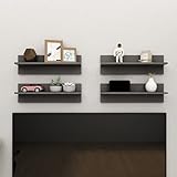 DCRAF Home Furniture Wandregal, 4 Stück, Grau, 60 x 11,5 x 18 cm