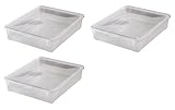 3x Aufbewahrungsboxen „Clear Box“ mit 9 Litern, 40,0 x 33,5 x 8,5 cm - transparent - stapelbar - Kunststoff/Plastik