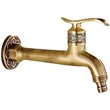 Zibaobeter Langer Griff Antique Messing Wasserhahn Kaltwasser Wasserhahn Badezimmer Mopp Pool Waschmaschine Garten Dekoration Garten Schlauch Wasserhahn