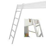 Nur Wohnmobil-Etagenbettleiter, Etagenleiter 59/63/67/70,8 Zoll hoch, verstellbare Trittleiter for Loft-Reiseanhänger, Wohnmobil, Bibliothek, Weiß, Schwarz, Silber (Farbe : Weiß, Größe : 170cm/67inc
