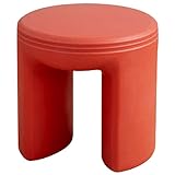 LIULA Runder Hocker Sofahocker PE-Kunststoffmaterial Sitzhocker für Zuhause Wohnzimmer Umkleidekabine Schlafzimmer Büro schuhbank sitzbank runder Dekohocker (Color:Rot)