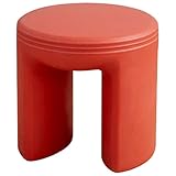 LIULA Runder Hocker Sofahocker PE-Kunststoffmaterial Sitzhocker für Zuhause Wohnzimmer Umkleidekabine Schlafzimmer Büro schuhbank sitzbank runder Dekohocker (Color:Rot)