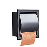 KAYLRE toilettenpapierhalterung klebend Edelstahl Toilettenpapierhalter poliert verchromt Wandmontierter Badezimmer Rolle Papierbox Wasserdicht Toilettenpapierhalterung Klebe (Size : Matte Black)